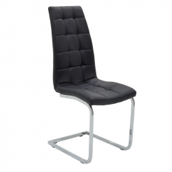 Καρέκλα Darrell pakoworld PU μαύρο-βάση χρωμίου (42x49x106εκ)