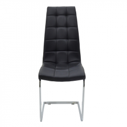 Καρέκλα Darrell pakoworld PU μαύρο-βάση χρωμίου (42x49x106εκ)