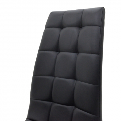Καρέκλα Darrell pakoworld PU μαύρο-βάση χρωμίου (42x49x106εκ)