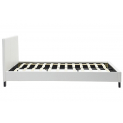 Κρεβάτι Nevil pakoworld διπλό 150x200 PU χρώμα λευκό ματ (156x212x87εκ)