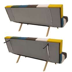 Καναπές - κρεβάτι 3θέσιος Freddo II pakoworld με ύφασμα πολύχρωμο 182x81x84εκ