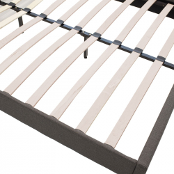 Κρεβάτι Nevil pakoworld 150x200 με ύφασμα χρώμα ανθρακί (156x212x86,5εκ)