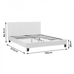 Κρεβάτι Nevil pakoworld 150x200 με ύφασμα χρώμα ανθρακί (156x212x86,5εκ)