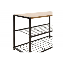 Παπουτσοθήκη Ramon pakoworld 6 ζευγών φυσικό-μαύρο 63x30x43εκ