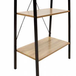 Βιβλιοθήκη- Ραφιέρα Ramon pakoworld φυσικό-μαύρο 60x23x145,5εκ