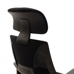 Καρέκλα γραφείου διευθυντή Dolphin pakoworld με ύφασμα mesh χρώμα μαύρο (65,5x64x117εκ)