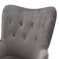 Καρέκλα γραφείου διευθυντή Kido pakoworld με βελούδο γκρι (64x72x100εκ)