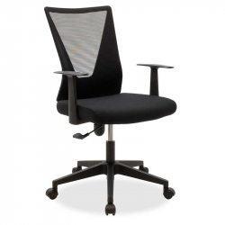 Καρέκλα γραφείου διευθυντή Ghost pakoworld με ύφασμα mesh χρώμα μαύρο (61x53x93εκ)