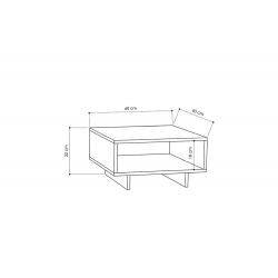 Τραπέζι σαλονιού Hola pakoworld antique λευκό-ανθρακί 60x60x32εκ