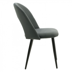 Καρέκλα Jonah pakoworld βελούδο ανθρακί-μαύρο πόδι (55x57x85εκ)