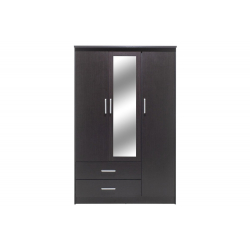 Ντουλάπα ρούχων τρίφυλλη OLYMPUS pakoworld χρώμα wenge 120x57x183εκ