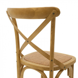 Σκαμπό μπαρ Reid pakoworld ξύλο sonoma-έδρα καφέ rattan (45x52x116εκ)