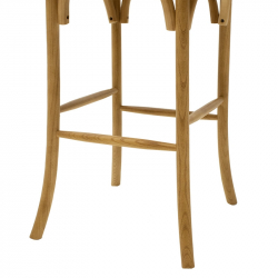 Σκαμπό μπαρ Reid pakoworld ξύλο sonoma-έδρα καφέ rattan (45x52x116εκ)
