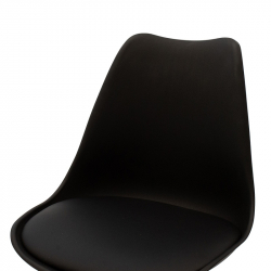 Καρέκλα Caron pakoworld PP μαύρο-φυσικό πόδι (48x55x80εκ)