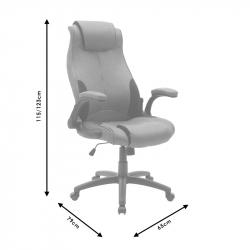 Καρέκλα γραφείου διευθυντή Bear pakoworld pu ταμπά antique-μαύρο (65x79x115εκ)