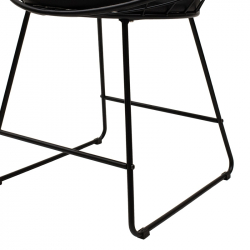 Καρέκλα Seth pakoworld μέταλλο μαύρο-μαξιλάρι PVC μαύρο (58x50x71εκ)