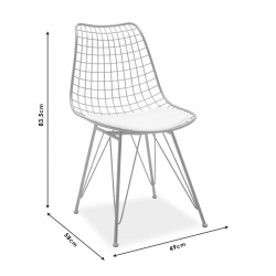 Καρέκλα Taj pakoworld μέταλλο χρυσό-μαξιλάρι PVC λευκό (49x58x88,5εκ)