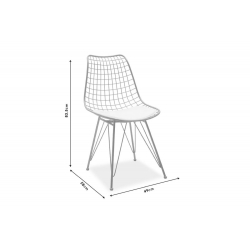 Καρέκλα Taj pakoworld μέταλλο χρυσό-μαξιλάρι PVC λευκό (49x58x88,5εκ)