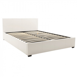 Κρεβάτι Norse pakoworld  pu λευκό με αποθηκευτικό χώρο 160x200εκ