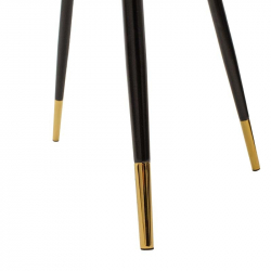 Καρέκλα Giselle pakoworld βελούδο γκρι-μαύρο χρυσό πόδι (51x52x82εκ)