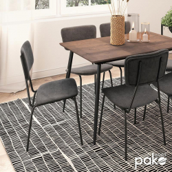 Καρέκλα Tania pakoworld ύφασμα ανθρακί antique-μαύρο πόδι (43x53x84εκ)