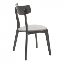 Καρέκλα Toto pakoworld γκρι ύφασμα-rubberwood ανθρακί πόδι (45x48x78εκ)