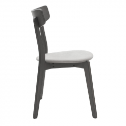 Καρέκλα Toto pakoworld γκρι ύφασμα-rubberwood ανθρακί πόδι (45x48x78εκ)