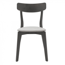 Καρέκλα Toto pakoworld γκρι ύφασμα-rubberwood ανθρακί πόδι (45x48x78εκ)