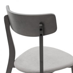 Καρέκλα Toto pakoworld γκρι ύφασμα-rubberwood ανθρακί πόδι (45x48x78εκ)