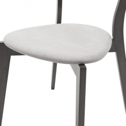Καρέκλα Toto pakoworld γκρι ύφασμα-rubberwood ανθρακί πόδι (45x48x78εκ)