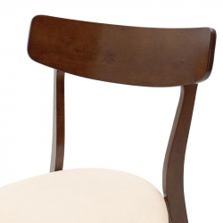 Καρέκλα Toto pakoworld μπεζ ύφασμα-rubberwood καρυδί πόδι (45x48x78εκ)