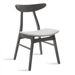 Καρέκλα Orlean pakoworld γκρι ύφασμα-rubberwood ανθρακί πόδι (49x53,5x78εκ)