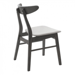 Καρέκλα Orlean pakoworld γκρι ύφασμα-rubberwood ανθρακί πόδι (49x53,5x78εκ)