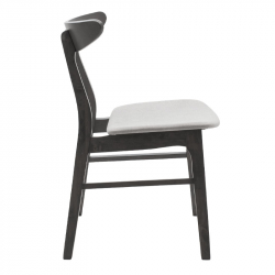 Καρέκλα Orlean pakoworld γκρι ύφασμα-rubberwood ανθρακί πόδι (49x53,5x78εκ)