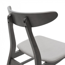 Καρέκλα Orlean pakoworld γκρι ύφασμα-rubberwood ανθρακί πόδι (49x53,5x78εκ)