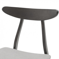 Καρέκλα Orlean pakoworld γκρι ύφασμα-rubberwood ανθρακί πόδι (49x53,5x78εκ)