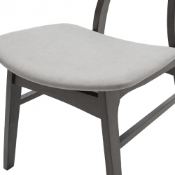 Καρέκλα Orlean pakoworld γκρι ύφασμα-rubberwood ανθρακί πόδι (49x53,5x78εκ)