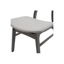 Καρέκλα Orlean pakoworld γκρι ύφασμα-rubberwood ανθρακί πόδι (49x53,5x78εκ)