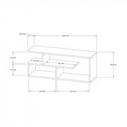 Έπιπλο τηλεόρασης Waldo pakoworld λευκό μελαμίνης 100x29,5x40εκ