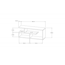 Έπιπλο τηλεόρασης Waldo pakoworld λευκό μελαμίνης 100x29,5x40εκ