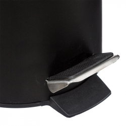 Κάδος απορριμμάτων 3L Dustbin pakoworld μέταλλο-pp μαύρο-oak (17x17x25,5εκ)