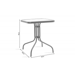 Τραπέζι Watson pakoworld μέταλλο καφέ-γυαλί 60x60x70εκ