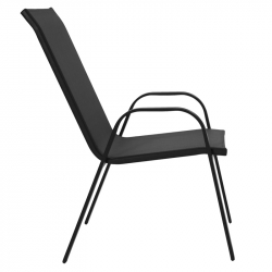 Πολυθρόνα Calan pakoworld μέταλλο μαύρο-textilene μαύρο 55x75x90 εκ