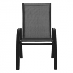 Πολυθρόνα Calan pakoworld μέταλλο μαύρο-textilene μαύρο 55x75x90 εκ