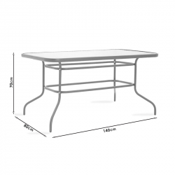 Τραπεζαρία Valor-Obbi σετ 7τεμ pakoworld μέταλλο-pe καφέ