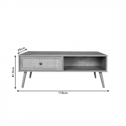 Τραπέζι σαλονιού Oslo pakoworld sonoma 110x59x41,5εκ