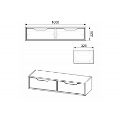Κονσόλα-τουαλέτα Alberto pakoworld κρεμαστή καρυδί 100x32.5x22εκ