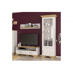Βιτρίνα Jaden pakoworld golden oak-λευκό antique 70,5x43x197,5εκ