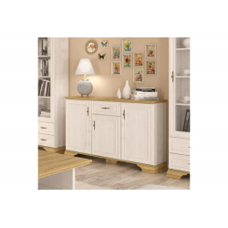 Μπουφές Jaden pakoworld golden oak-λευκό antique 137,5x39x88,5εκ