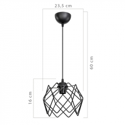 Φωτιστικό οροφής μονόφωτο PWL-1021 pakoworld Ε27 μαύρο Φ23.5x60εκ